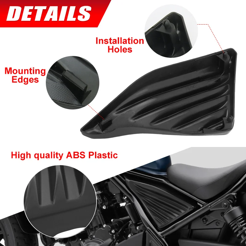 Motorcycle Black Side Frame Cover Panel Engine Fairing Protector Guard for Honda Rebel CMX 300 CMX 500 CMX300 CMX500 2017-2023