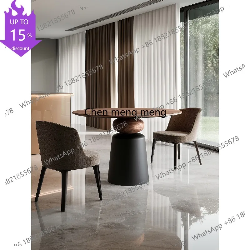

M178 Italian minimalist solid wood round dining table designer household round table creative dining table