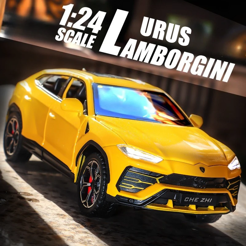 

1:24 Lamborghini Urus SUV, спортивный автомобиль, литая под давлением модель автомобиля из сплава, звуковой свет, детская игрушка, коллекционные предметы, подарок на день рождения