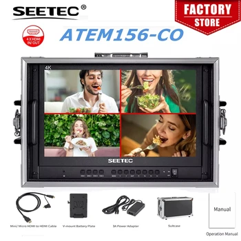 SEETEC ATEM156-CO 15.6 4K HDMI 멀티뷰 휴대용 라이브 스트리밍 방송 디렉터 모니터, ATEM 미니 믹서 프로용