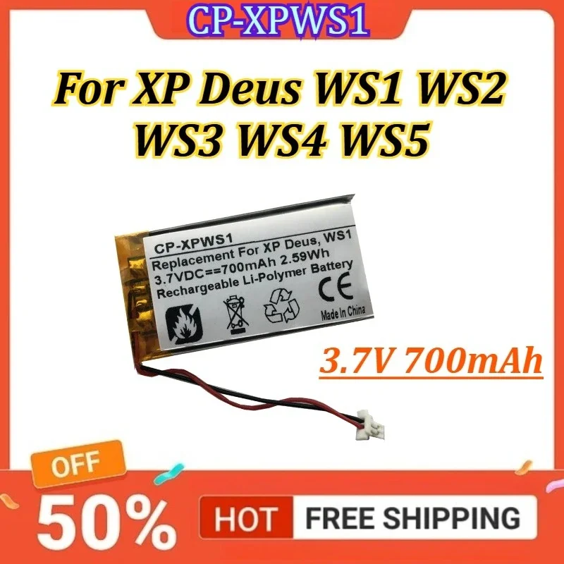 SWZY CP-XPWS1 3.7V 700mAh Battery For XP Deus WS1 WS2 WS3 WS4 WS5 Metal Detector