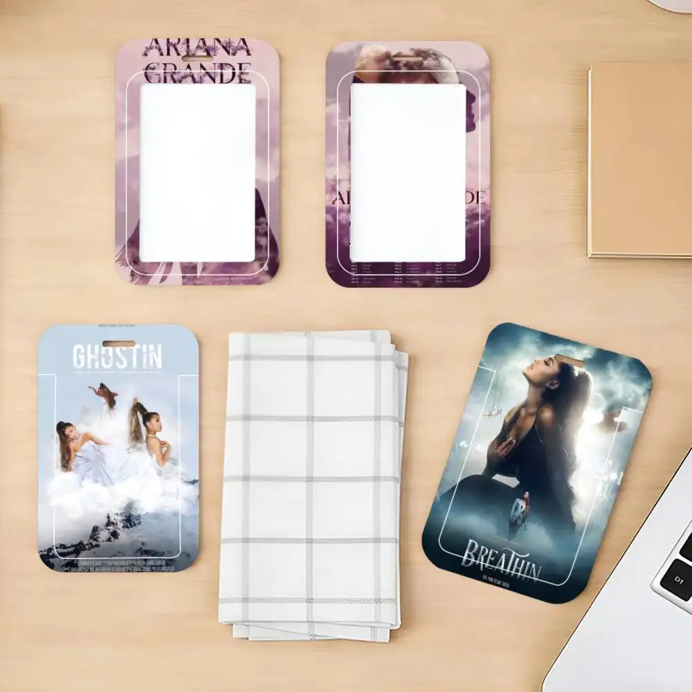 Music Art  A-Ariana Grande ID Card Holder Neck Strap Pendant Door Badge Holder Lanyards Keychain Work Credential Case Gift