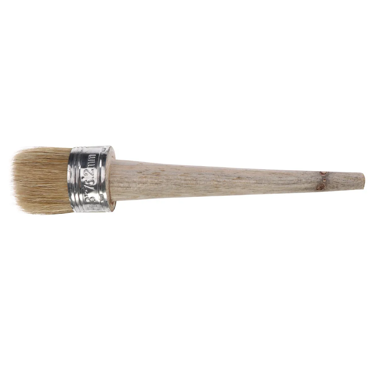 Round Paint Wax Brush with Natural Bristles & Ergonomic Handle for Furniture Restoration and Vintage Finishing