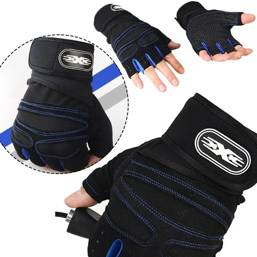 Gym Gloves for Men Women Fitness Weight Lifting Wristband Gloves Body Building Training Sports Cycling Glove Half Finger Gl H0N0