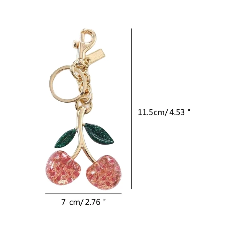 Unique and Cherry Bag Charm Decorations Elegant Resin Cherry Keychain Pendant Charm with Bright Colors for Bag Key Dropship