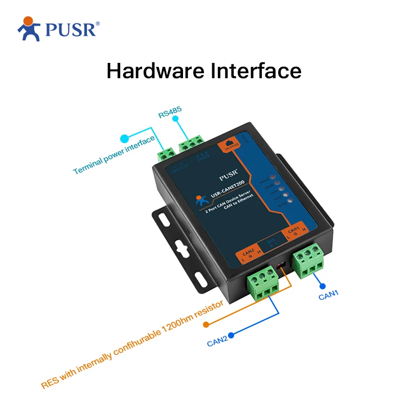 

USR-CANET200 Промышленный преобразователь CAN в Ethernet