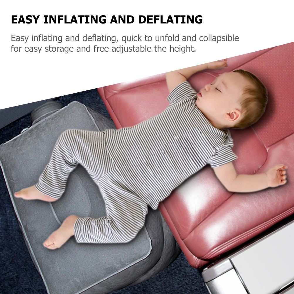 

Inflatable Foot Rest Pillow Adjustable Travel Footrest for Airplane Car Under Desk Leg Support Reduce Fatigue Improve