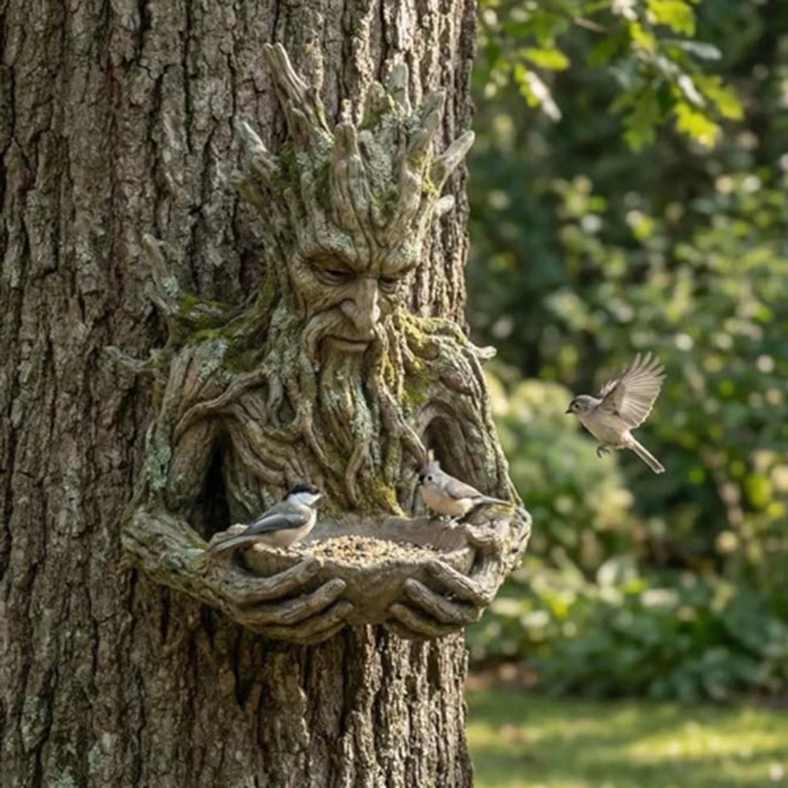 Image of Vogelfutterspender zum Aufhängen am Baum, Vogelfutterspender in Feenform, langlebiger Outdoor-Futterspender für die Dekoration von Hof, Balkon, Park