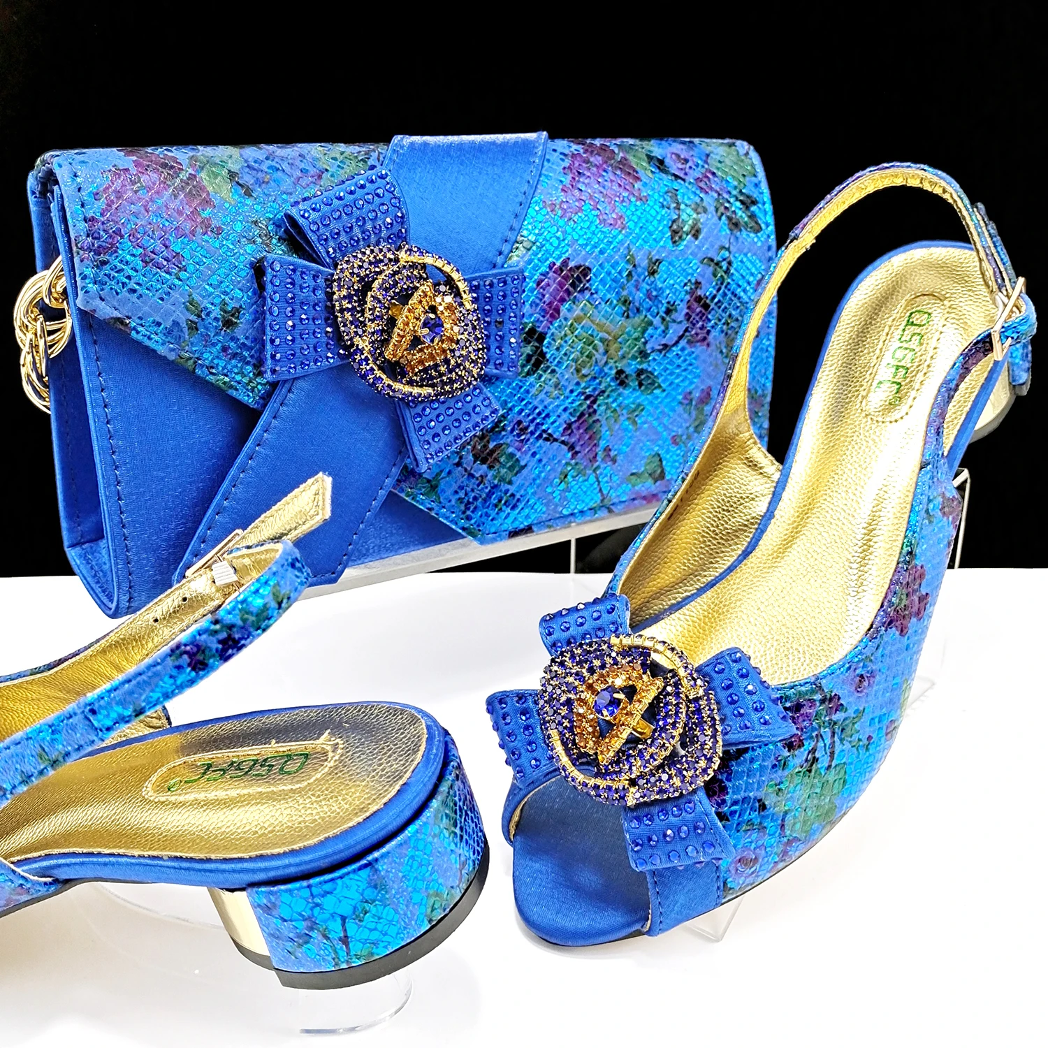 

doershow beautiful Italian Shoes And Bag Sets For Evening Party With Stones Italian Leather Handbags Match Bags! SHY1-1