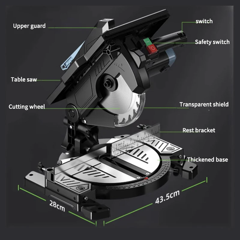 Machine de découpe d'angle multifonction, scie à onglets électrique portable, calcul à 45 °, travail des touristes, outils électriques coulissants, 210A