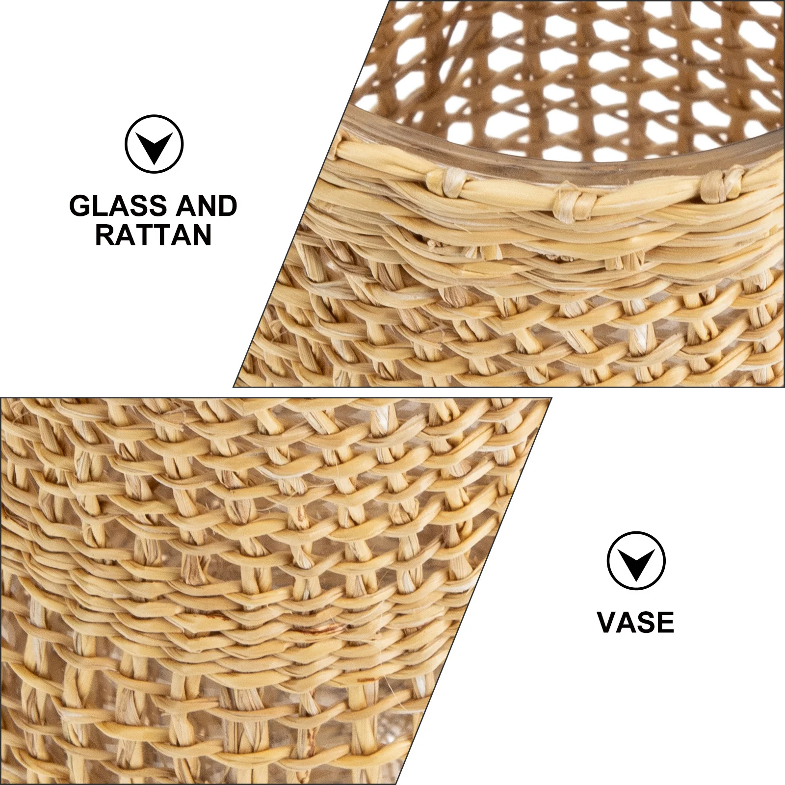 

Flower Arrangement Container Rattan Vase Ornament Office Dining Room Table Decor