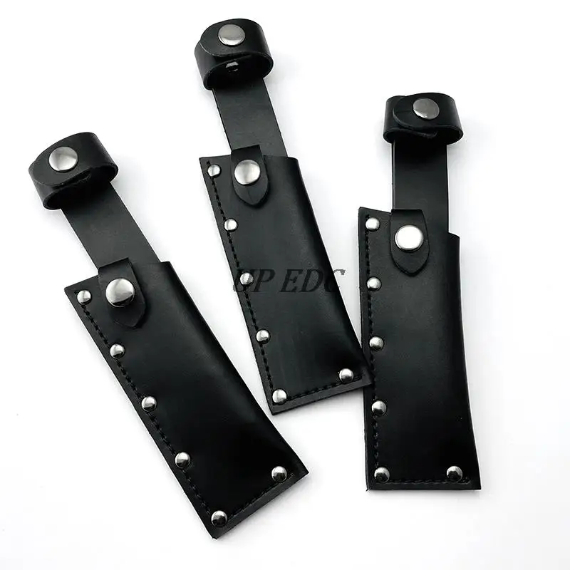 Black Sheath/Holster PU Leather Knife Holster Outdoor Small Straight Knife Holster Carrying Accessory