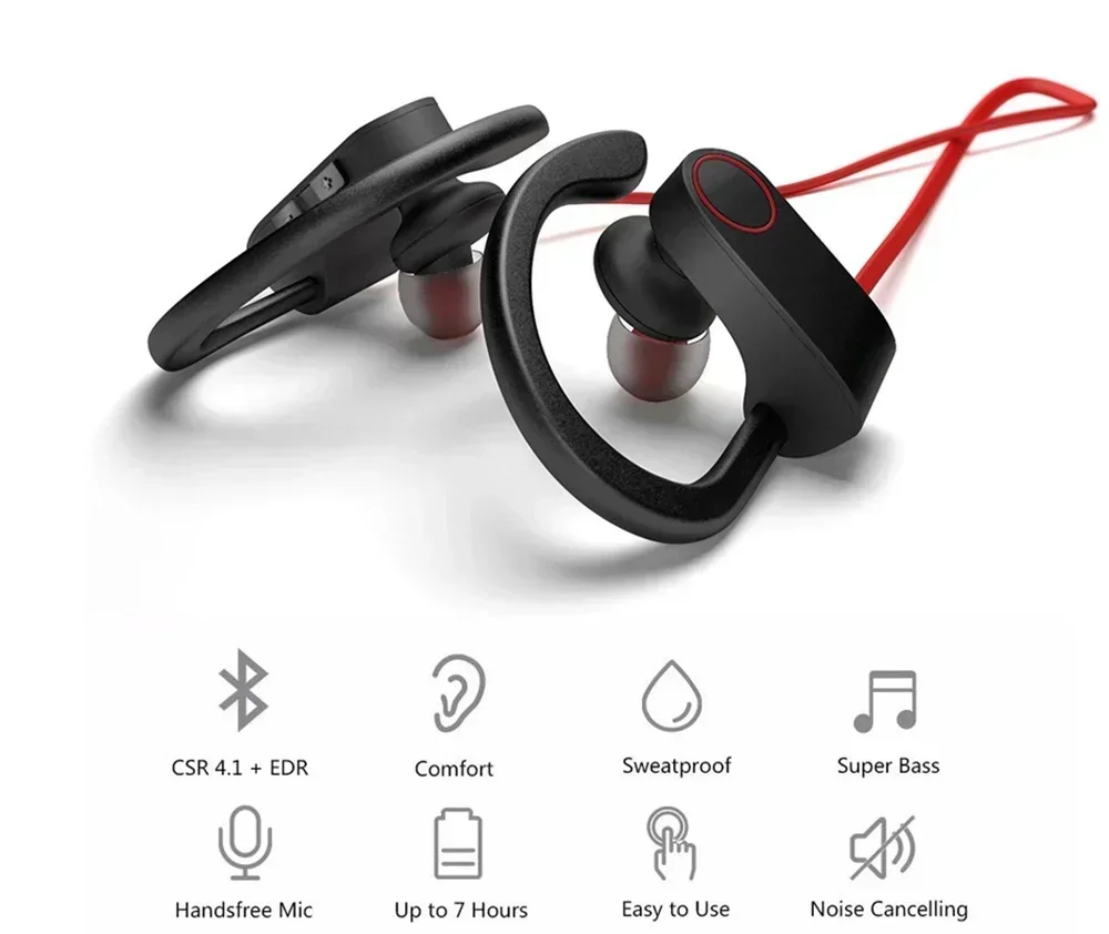 

HD Stereo Sweatproof In Ear Earbuds handsfree Bluetooth Wireless Sports Earphones IPX7 Waterproof Headphones Best