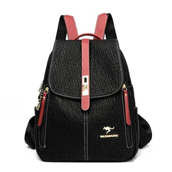 Fashion Female Backpacks  High Quality Leather Bagpack for Women Large Capacity School Travel Bag Ladies Knapsack Shoulder Bag