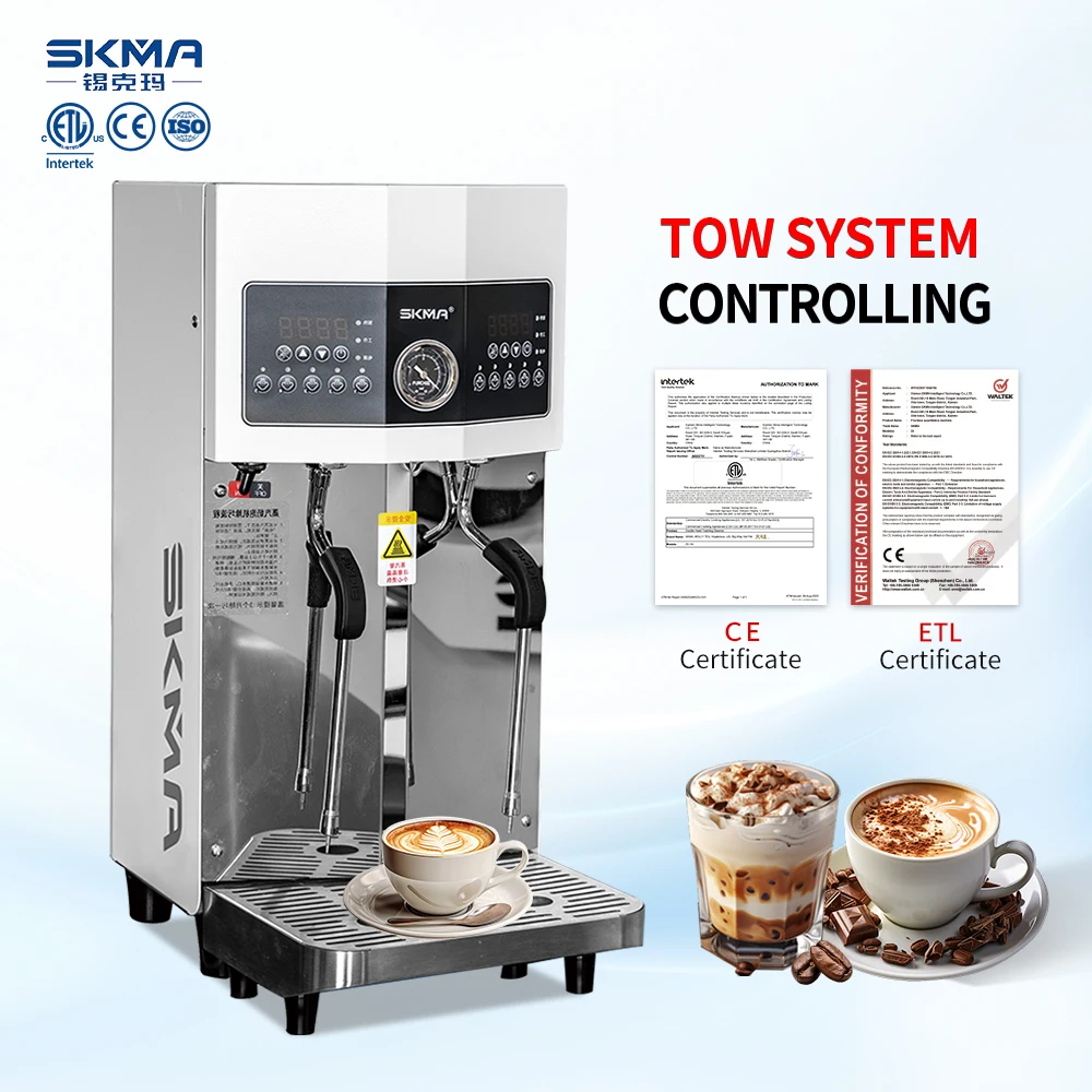 Automatic Constant Temperature Steam Milk Frother Double Head Milk Foam Machine For Heating Drinks And Making Milk Foam