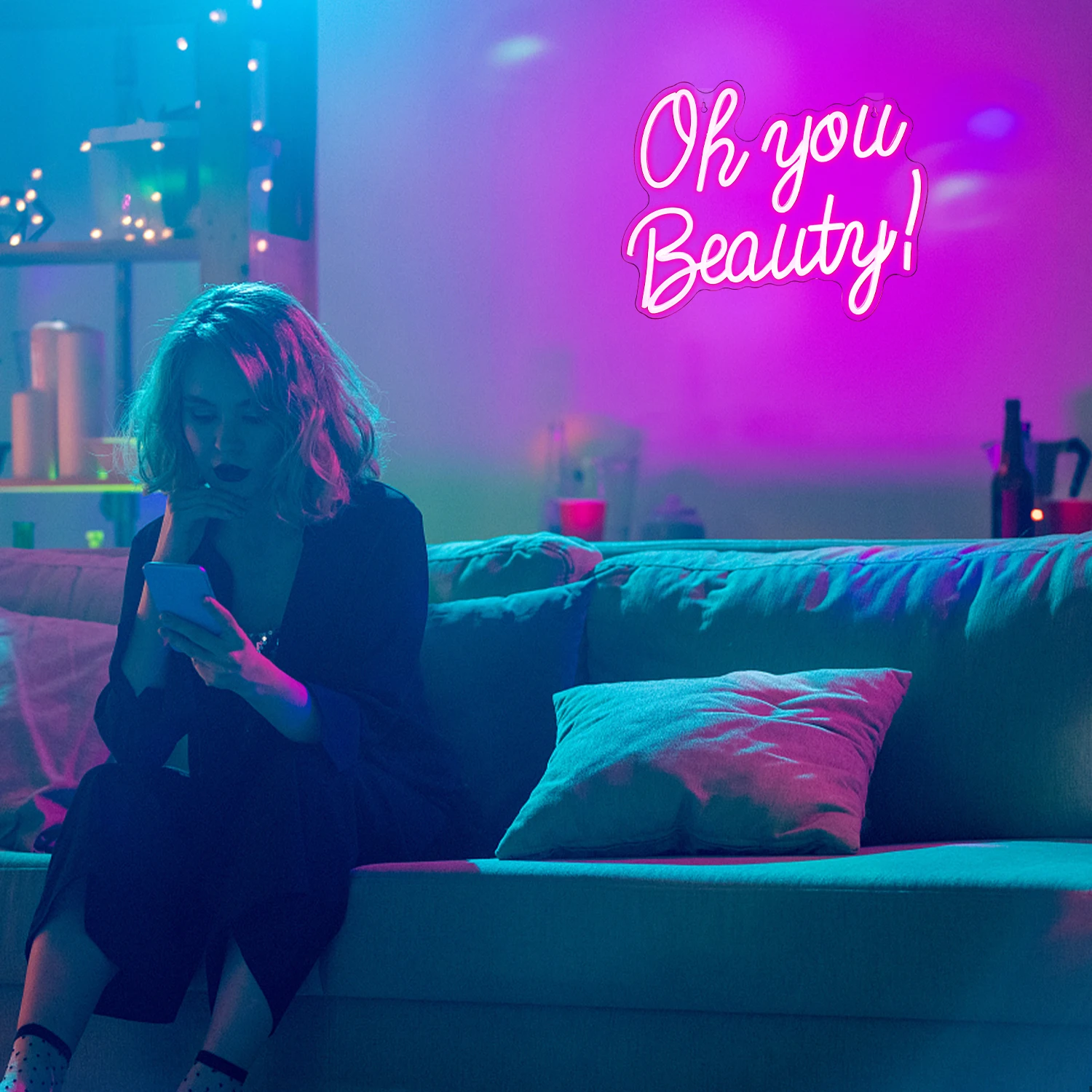 Imagem -04 - You Beauty Neon Sign Handcraft Neon Light para Bedroom Noivado Party Beauty Salon Acrílico Wall Hanging Decor Neon Light oh