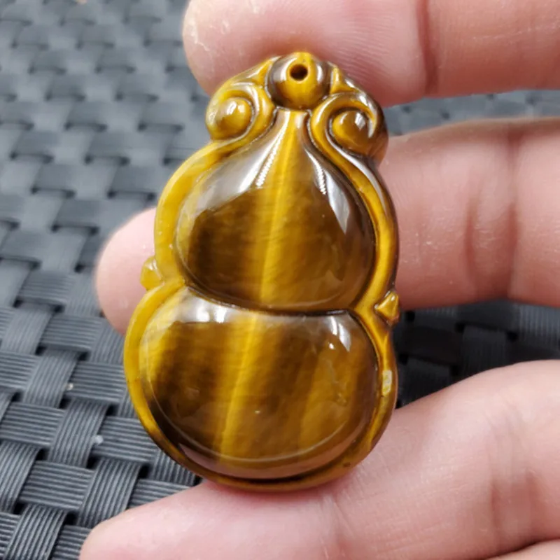 Jade Pendant Tiger Eye' Stone Gourd Pendant Tigereye Calabash Pendent Original Jade Colors Jade Gourd Jade Pendant Pendant