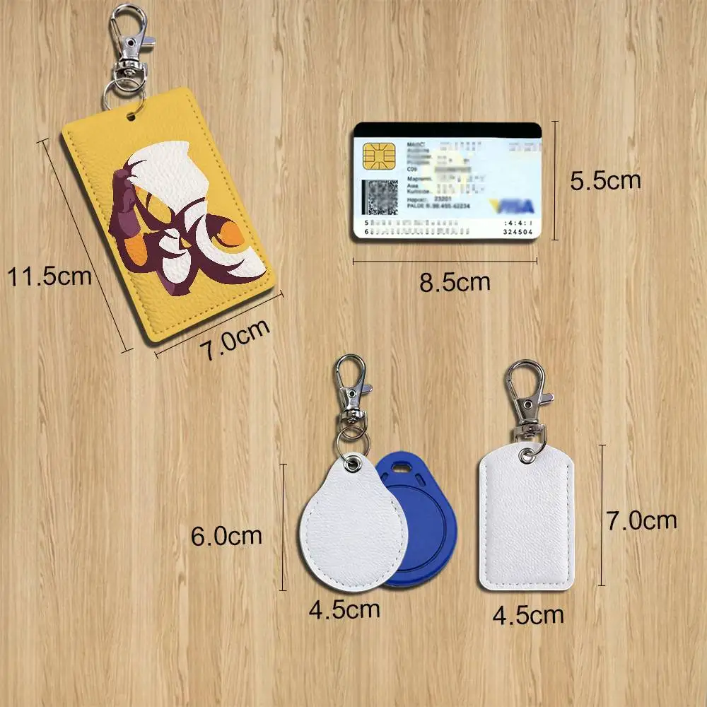 Luz Flapjack Noceda The Owl House Leather Keychain Badge Holder with Lanyard ID/Access Card Holder Key Ring Accessory Option view 2