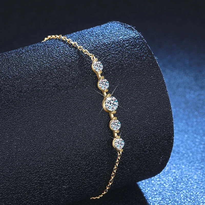 NASIA2/2.5/3mm D Color Moissanite Diamond Tennis Bracelet for Woman GRA S925 Silver Plated 18k Adjustable Link Bracelets 2026