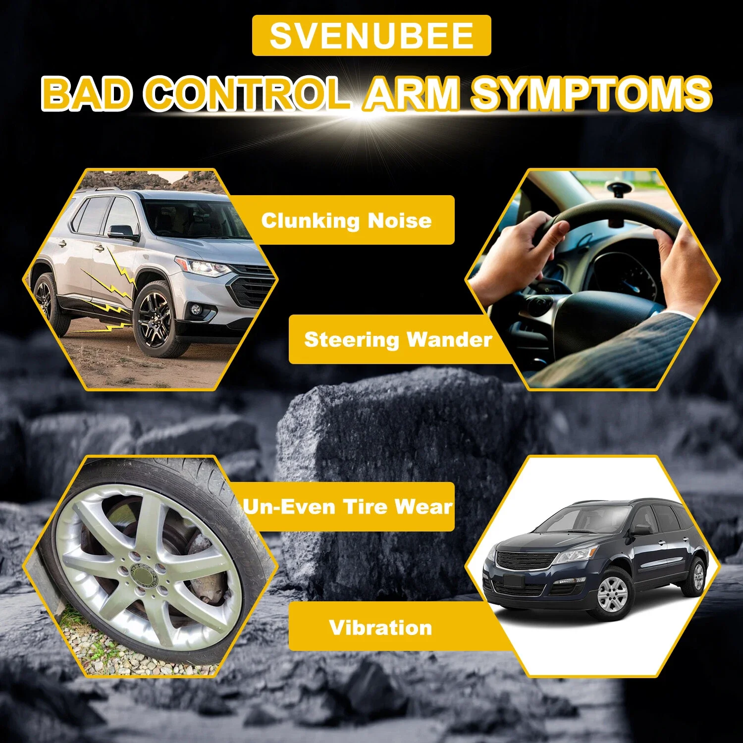 Svenubee 4pcs Front  Lower Upper Control Arm Set for Chrysler 300 Dodge Challenger 2012 2013 2014 2015 2016-2022