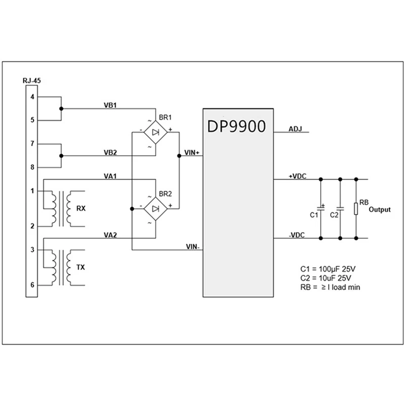 N15R-2X SDAPO POE-Modul DP9900 Pin-to-Pin AG9900 12V1A 5V1,8A POE-Modul