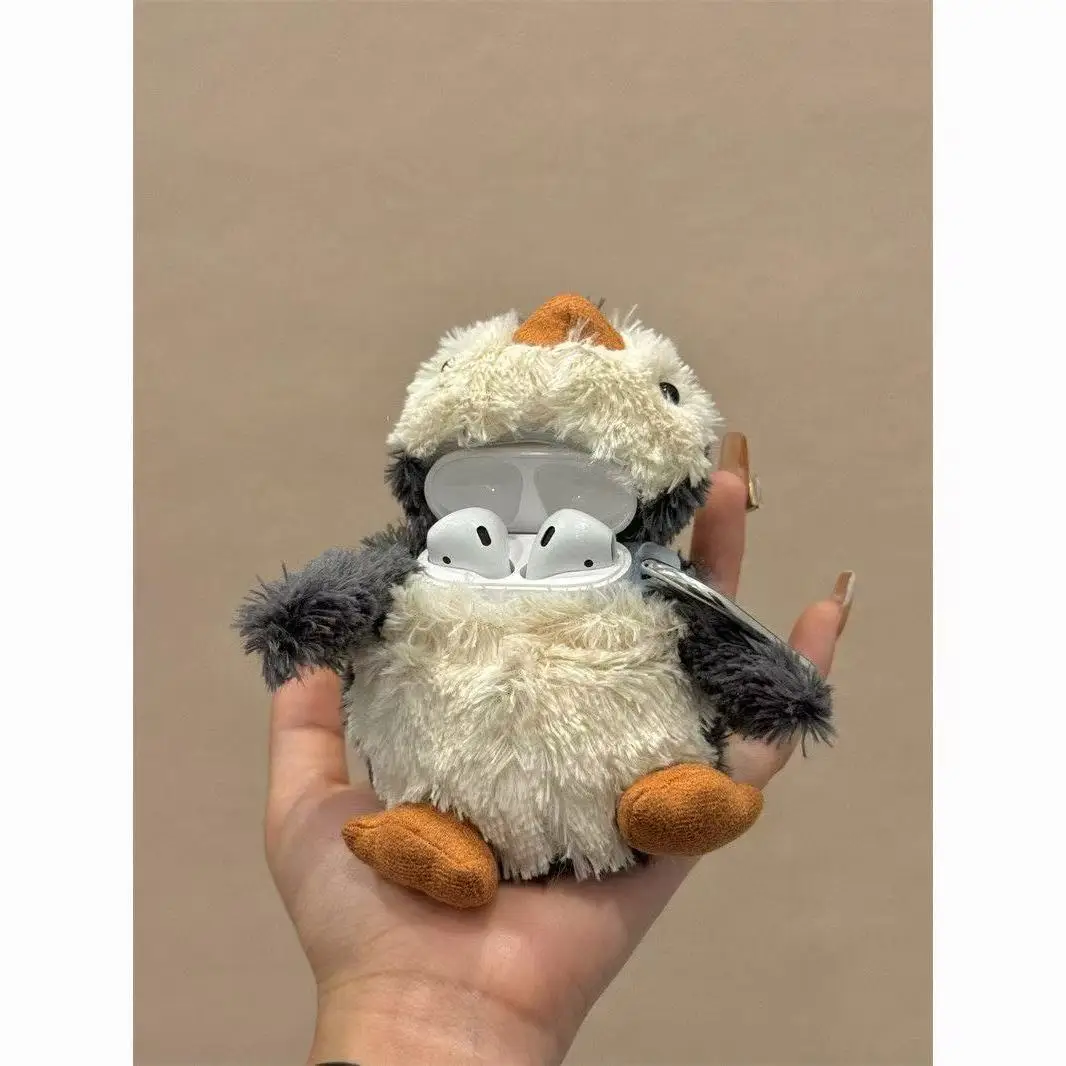 Draadloze Bluetooth Oortelefoon Beschermhoes Stofdicht Pluche Pinguïn Oortelefoon Cover Cartoon voor AirPods 1 2 3 Pro AirPods Pro 2