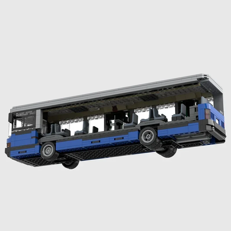 Moc set mainan anak-anak DIY blok Modular, teknologi Bus skala juara kecepatan Model mobil kota bata bangunan DIY