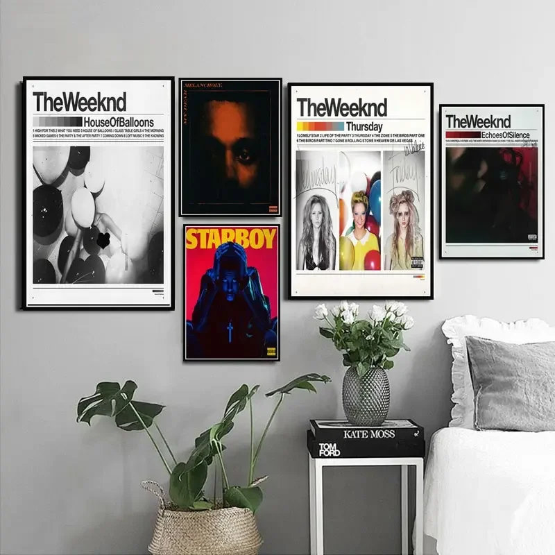 Canvas Paintings The Weeknd Posters and Print Rap Music Album Star Boy R&B House Balloons Wall Art Picture for Living Room Decor