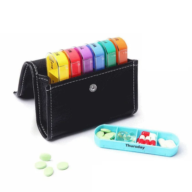 28Grid 7 Day Weekly Pillbox Storage Container Pill Wallet Box Set Medicine Box Organizer Case Wallet Medicine Box Travel Case