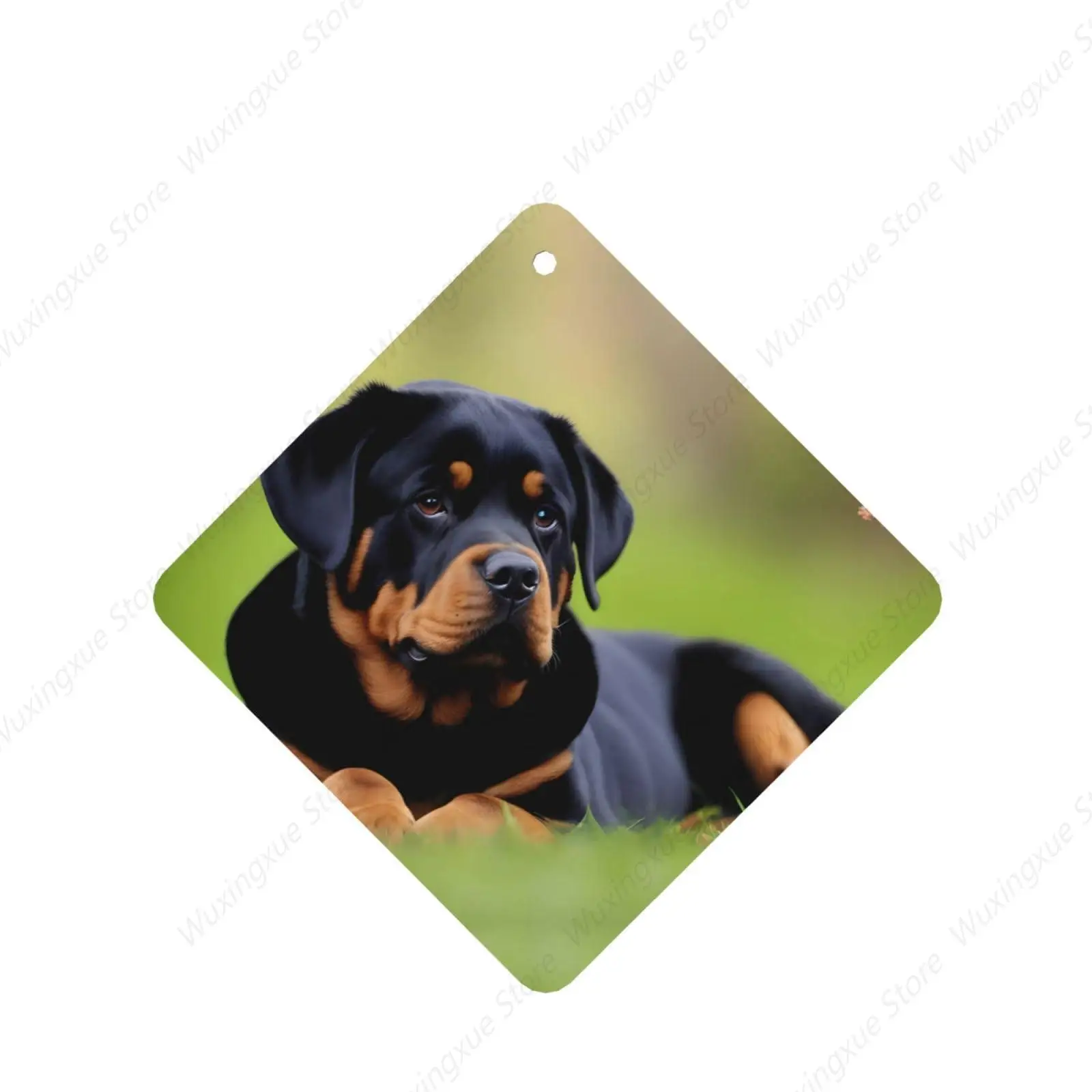 rottweiler wallpaper Prints Square Car Air Fresheners Cards Hanging Scented Cards for bedroom Bathroom Car Interior Decor