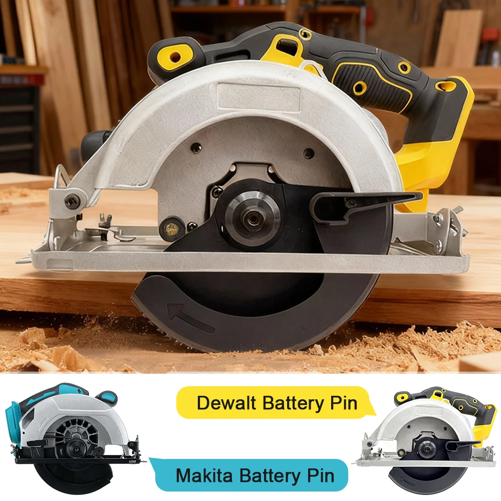 7 بوصة منشار دائري لاسلكي فرش منشار النجارة الكهربائية آلة قطع الألواح 0-45 °   قطع لماكيتا أو بطارية ديوالت