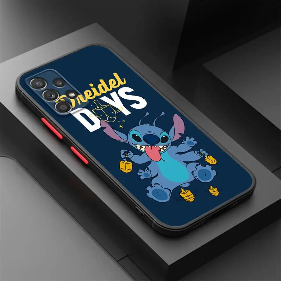 Disney Stitch And Angies Phone Case for Samsung Galaxy A54 A53 A13 A35 A14 A25 A32 A55 A34 A24 A52 Shockproof Matte Cover