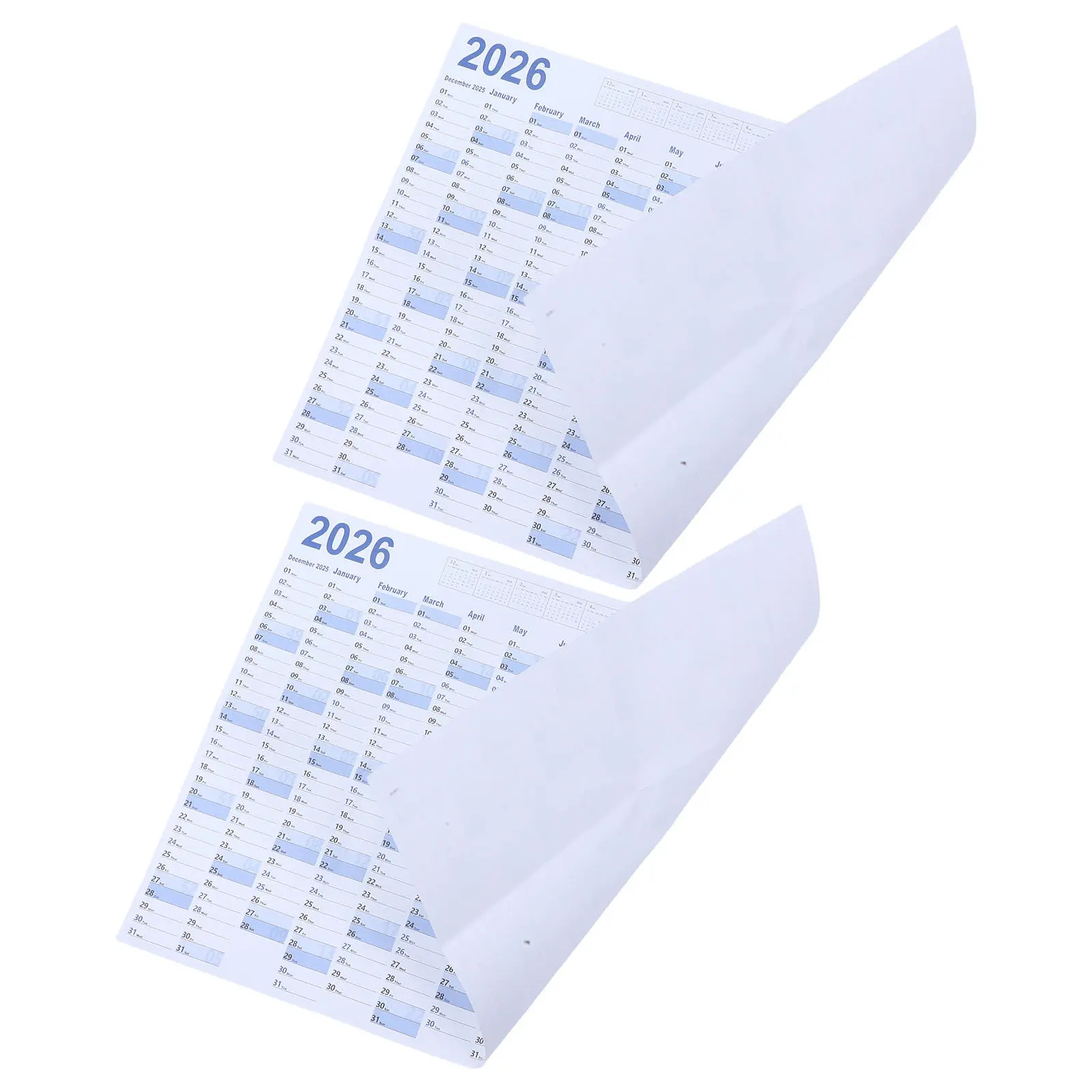 

2Sets Yearly Wall Calendar Minimalist Large Writable English 2026 Planner Annual Monthly Work School Home Organizer Poster