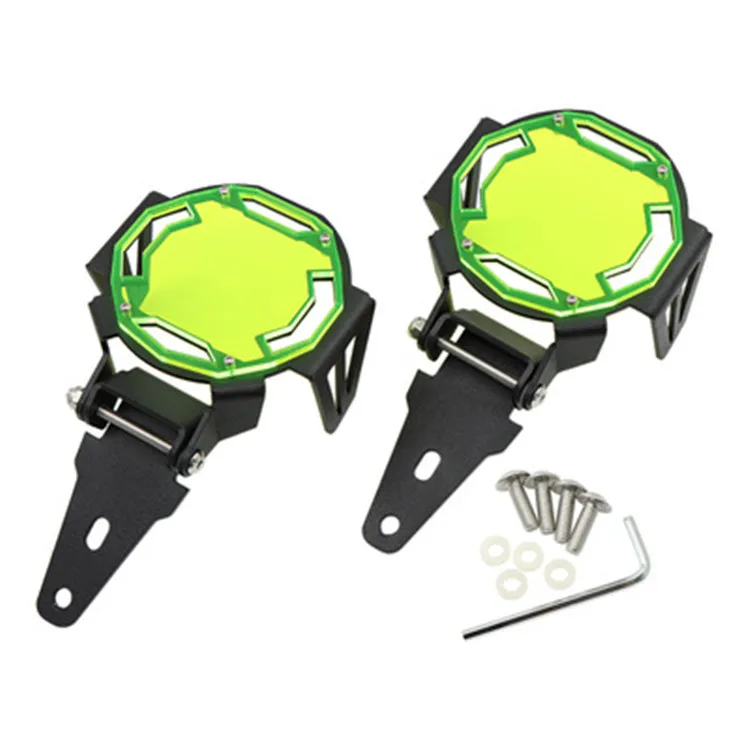 2Pcs for -BMW R1200GS F800GS R1250GS F850GS F750GS ADV Motorcycle Flippable Fog Light Protector Guard Lamp Cover Green -L94A