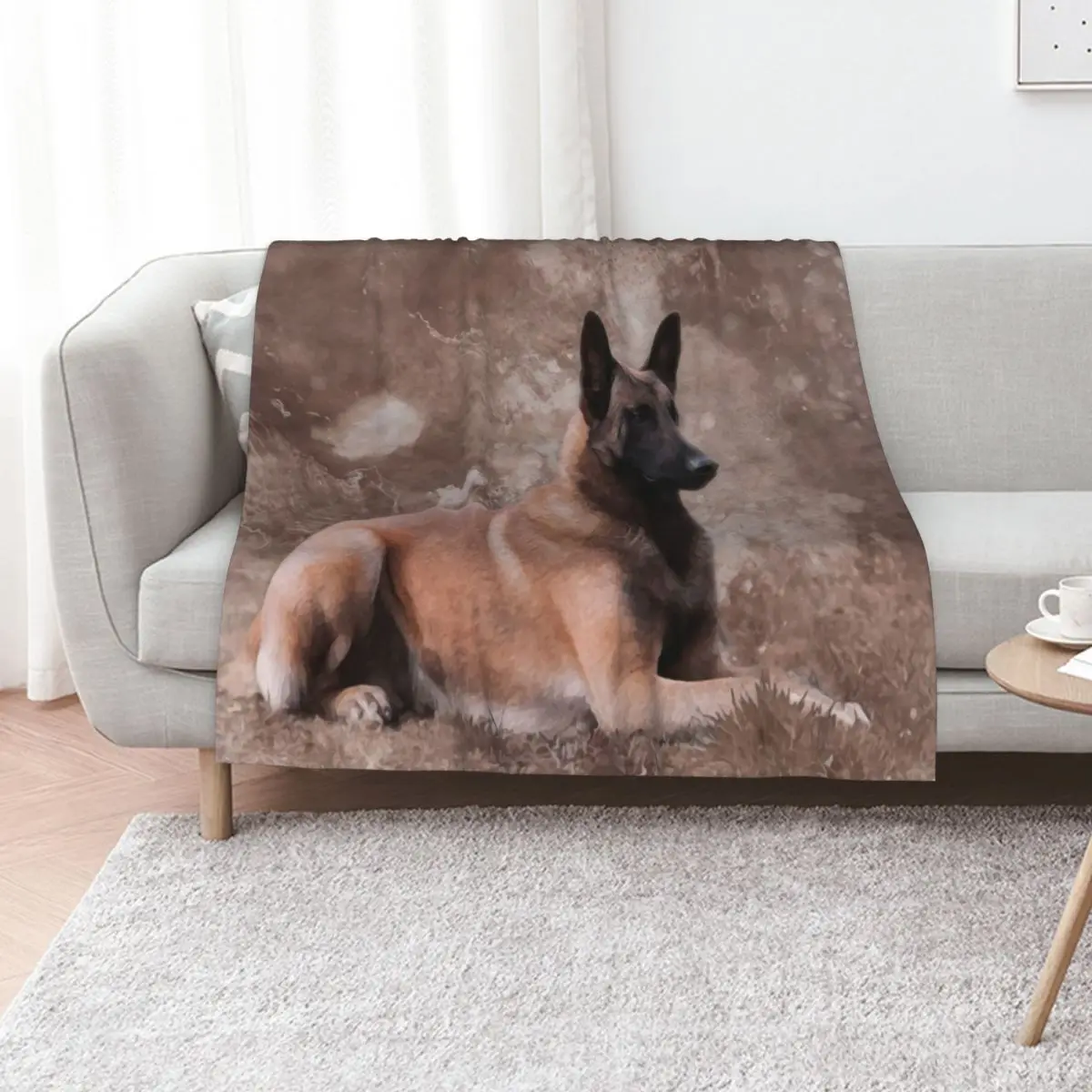 Manta decorativa de lana Mechelaar, diseño de pastor belga Malinois, para sofá, colcha, cama de bebé, ropa de cama de verano, mantas grandes.