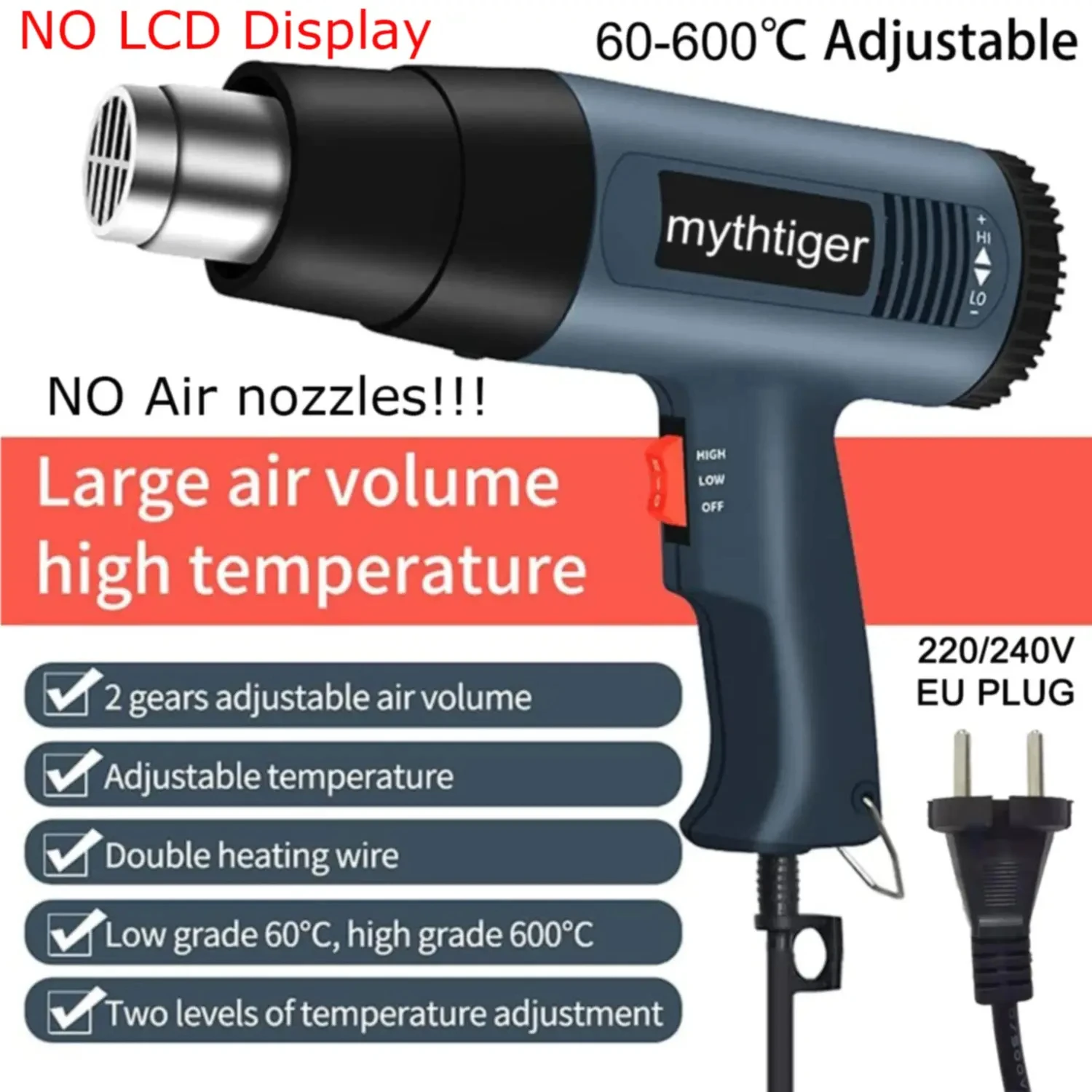 Xiaomi 2000W Industrial Hair dryer Heat Gun Air dryer for soldering Thermal blower Soldering station Shrink wrapping Tools