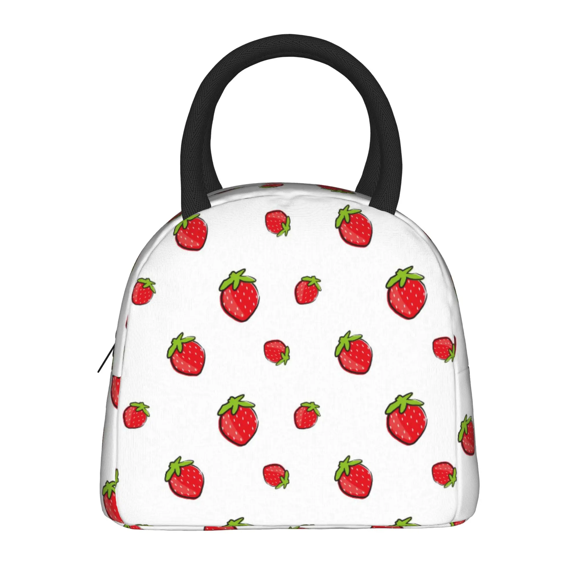 Strawberry  Insulated Lunch Bags Cooler Bag Meal Container Cute Fruit Leakproof Lunch Box Tote Food Storage Bags School  Outdoor