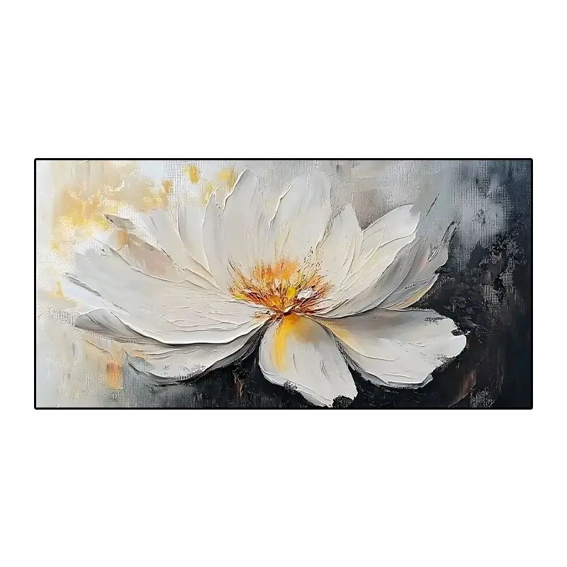 

Абстрактные большие цветы, большой размер, 100% ручная работа, текстура, картина маслом на холсте, настенные художественные картины для украшения гостиной, дивана