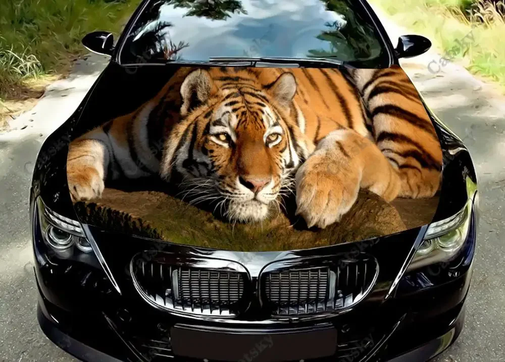 

tiger animal Car Hood Wrap Color Vinyl Sticker Decal Truck Graphic Bonnet Custom Car Decoration Stickers