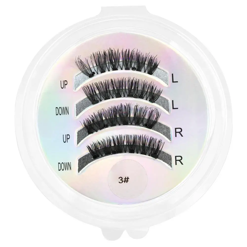 Aucun colle cils magnétiques réutilisable aspect naturel faux cils magnétiques ensemble avec pince à épiler outil moelleux Faux cils de vison nouveau