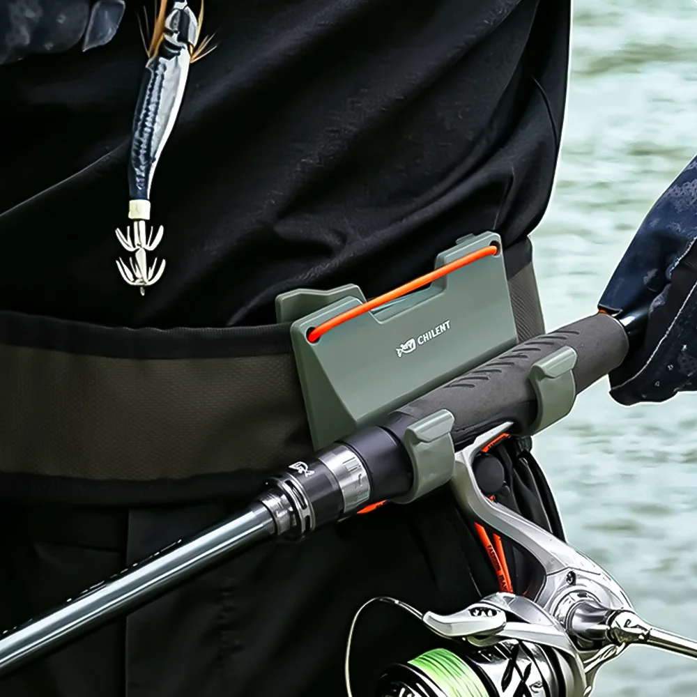 ZUKIBO Portable Fishing Rod Holder Belt Clip 360 Rotating Hands Free Waist Rod Bracket for Fly Spinning Lure Fishing view 3