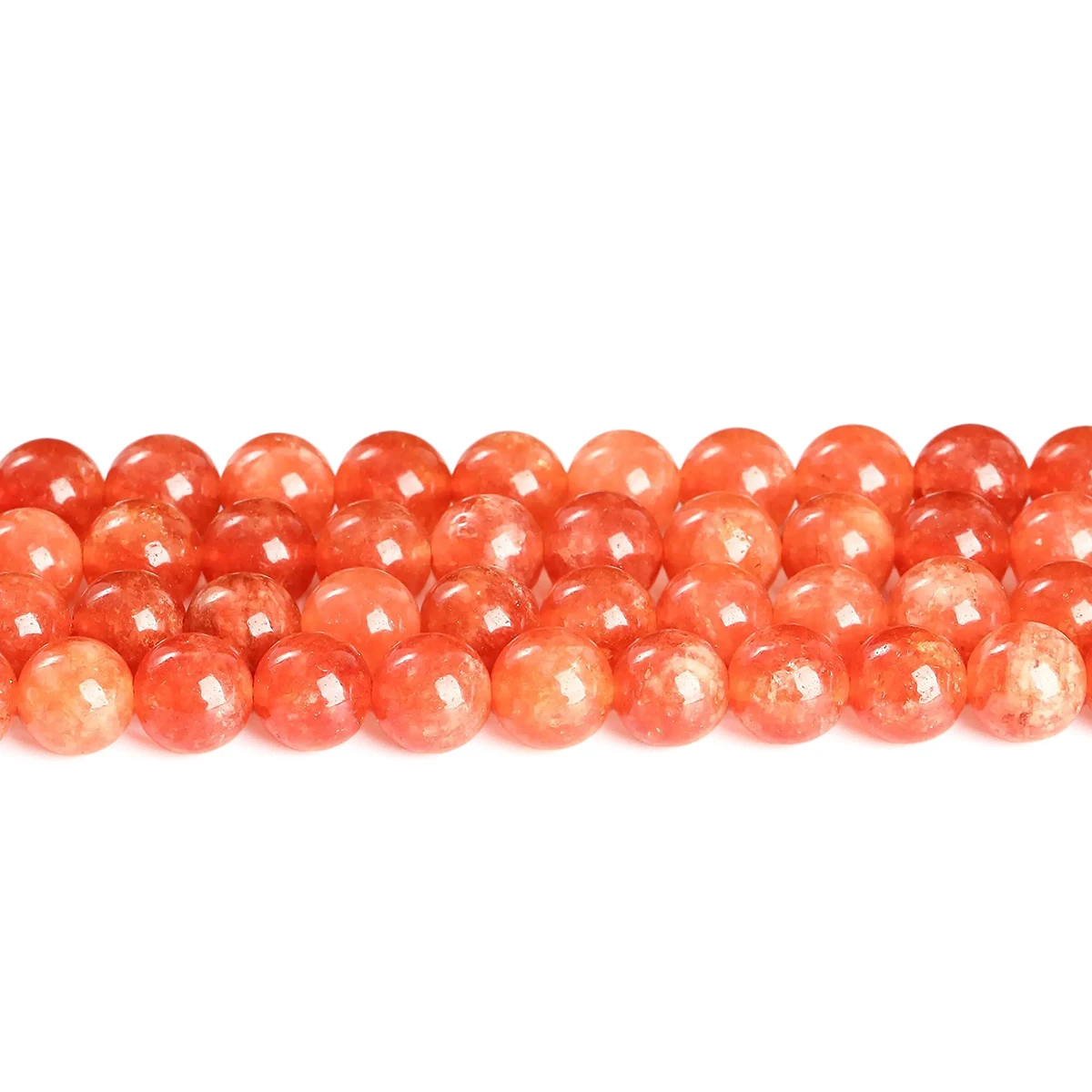 4 6 8 10mm Natuursteen Oranje Kleur Chalcedoon Kraal Ronde Losse Spacer voor Sieraden Maken DIY Ketting Armband accessoires - afbeelding 2