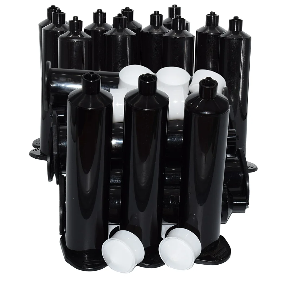 

20 Pieces 30ml Adhesives Dispenser Industrial Syringes Tube 30cc Black Glues Dispensing Syringe Barrels Set with Syringe Stopper