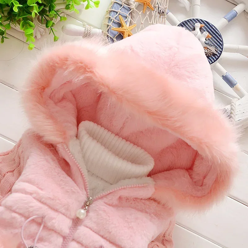 Baby Coats Plush Jacket Thicken Warm Winter Jackets Girls Sweater Coat Fashion Infant Hooded Toddler Outwear