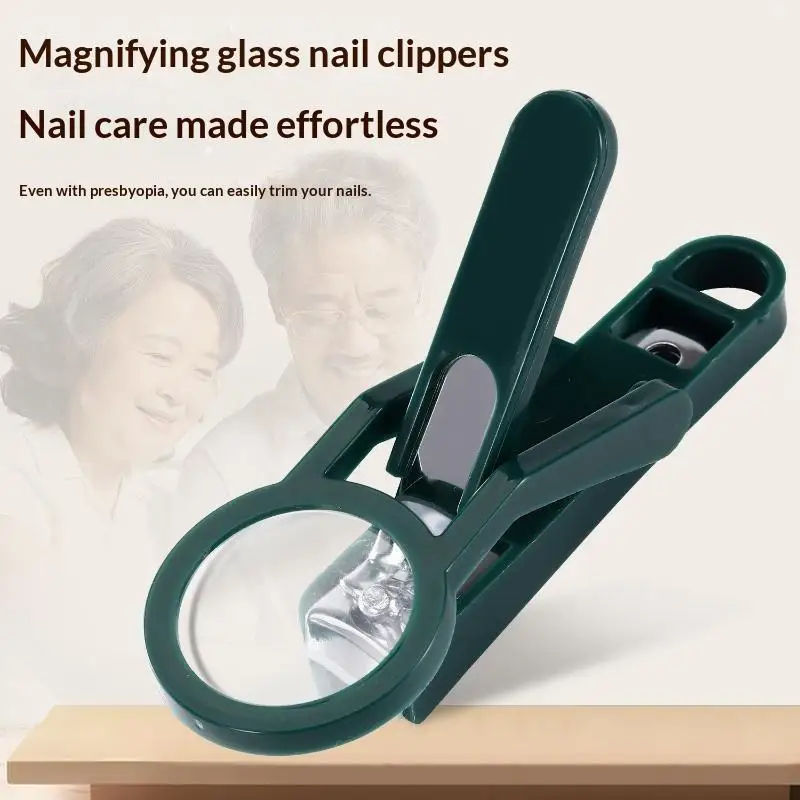 Magnifying Glass Nail Clipper Large Household Anti Splash Nail Trimmer For Elderly Adults For Thick And Hard Nails 1PC view 2