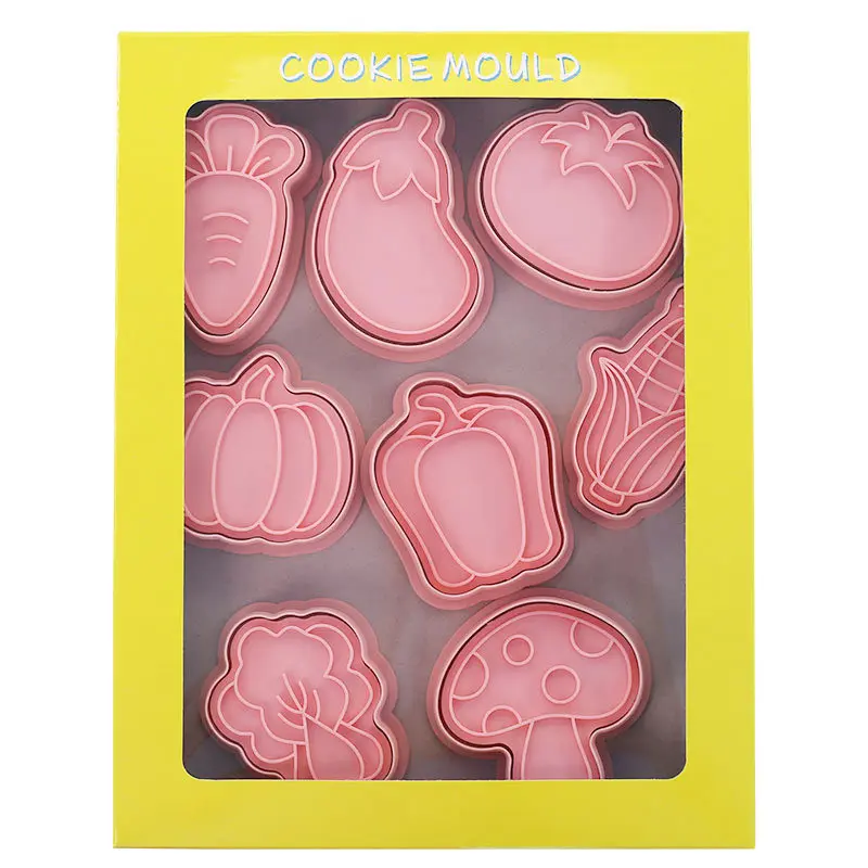 8 Pieces Vegetable Cookie Mold Eggplant Corn Radish Tomato Cookie Cutter Biscuit Mold Baking Molds Baking Tool Cake Decoration