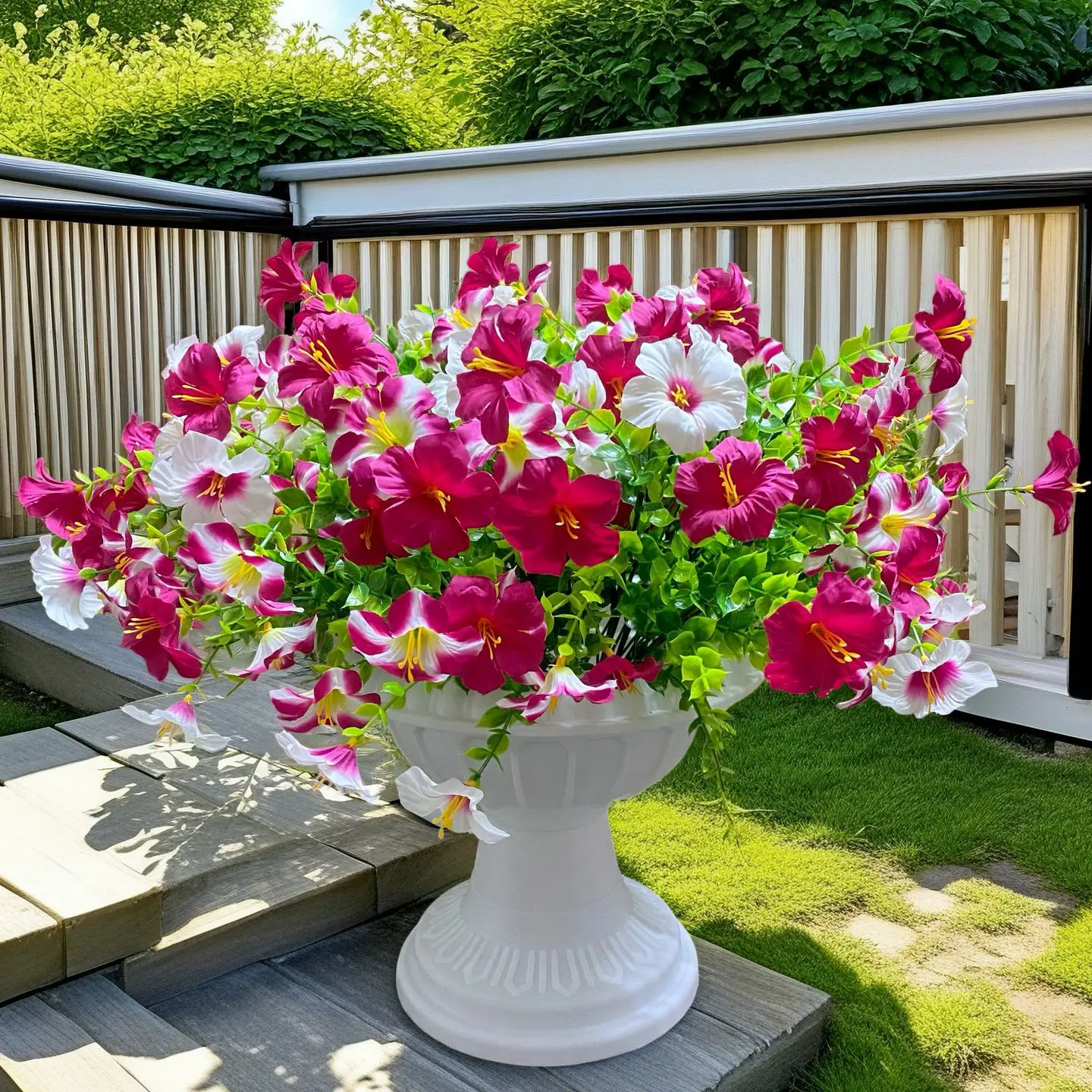 1/3 Stück Künstliche Blumensträuße aus Seide für Heimdekoration, Garten, Hochzeitsdekoration, Blumenkorb-Deko und Zubehör – Detail 3