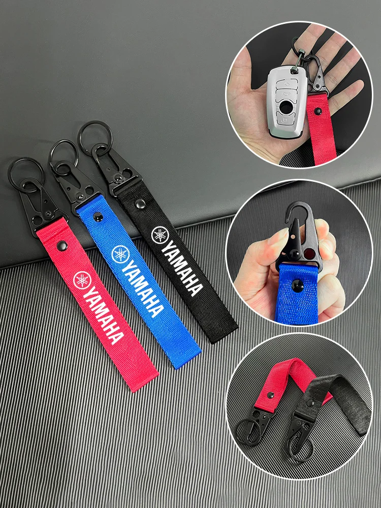 Nylon Motorcycle Key Chain Ring Strap Waist Wallet Keyrings for Yamaha R1 R3 R25 Mt-09 Gift Pendant Keychain Accessories