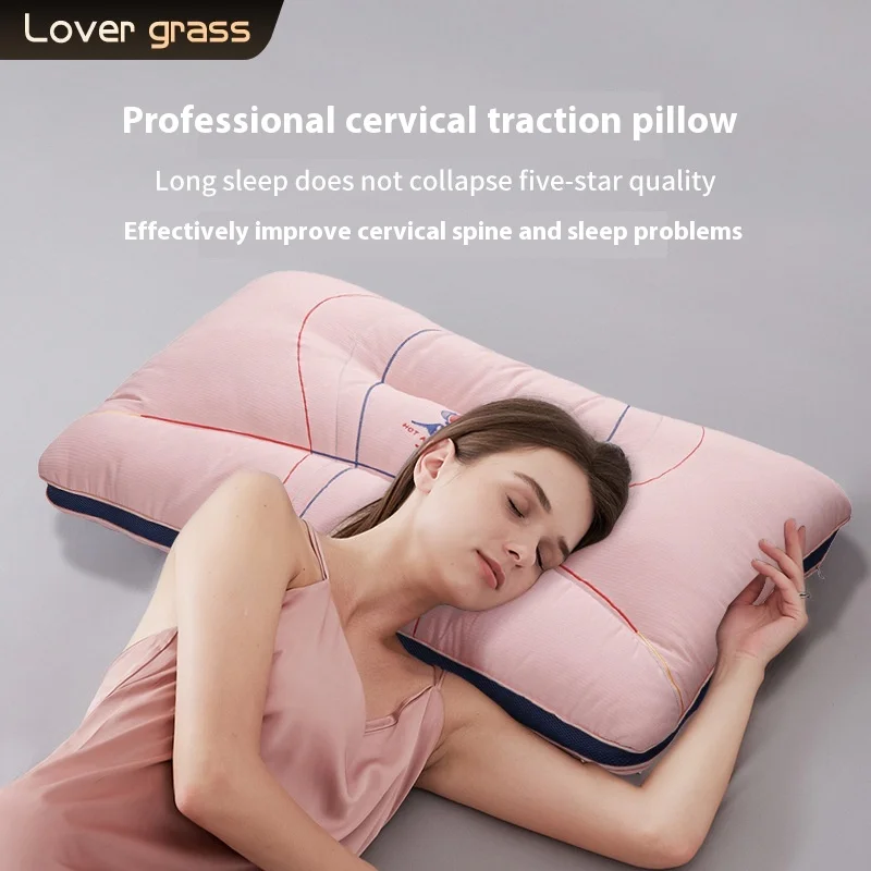 

Non-Collapsing Neck Support Pillow Deep Sleep Knitted Cotton Embroidered Pillow Core Enjoy High-Quality Sleep