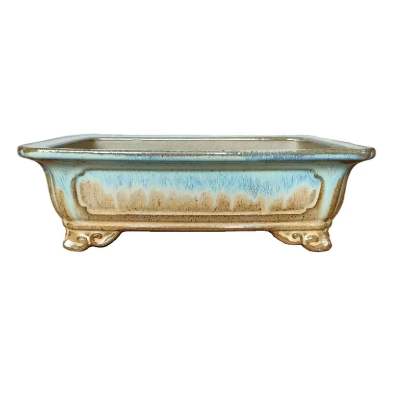 

Compound High Temperature Glazed Cream Bonsai Pot Yixing Bonsai Pot